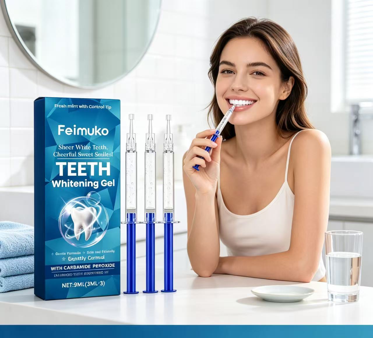 Teeth Whitening Kit - 페이무코 치아 미백 젤 3개 세트,