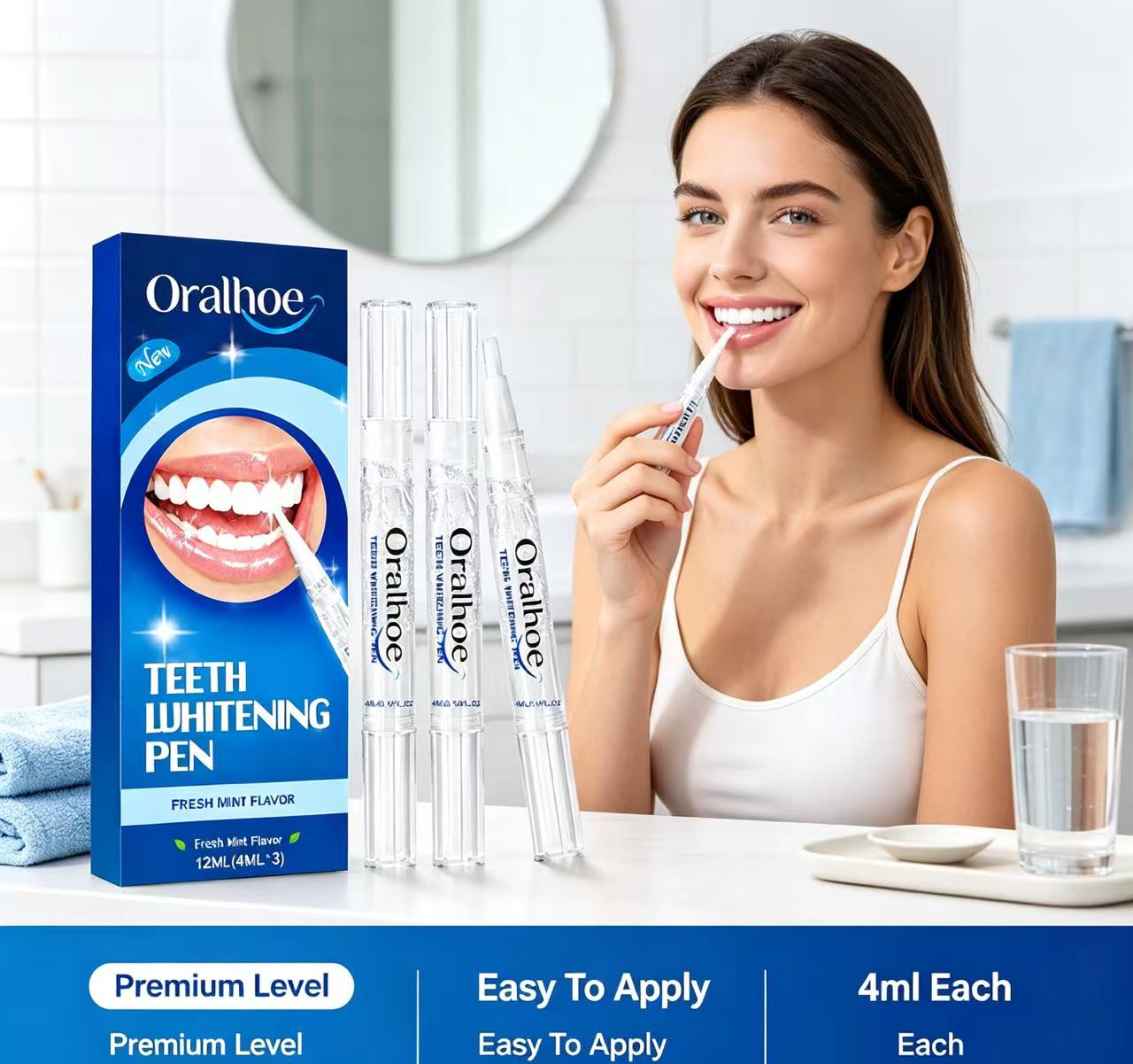 Teeth Whitening Pens - 오랄호 치아 미백 펜 3개 세트,