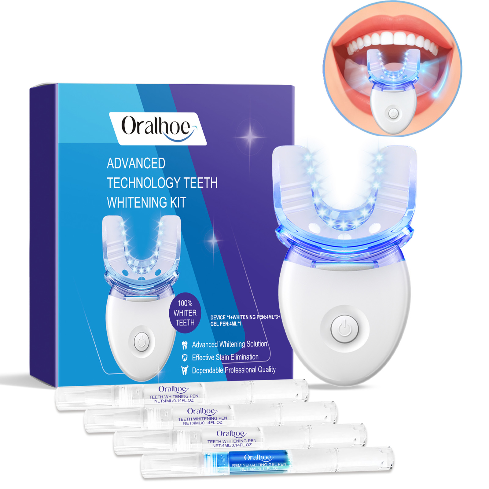 Teeth Whitening Kit - 전문 치아 미백 LED 라이트 키트