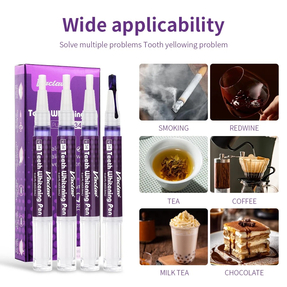 바클라프 V34 퍼플 치아 미백 젤 펜, 즉각적인 치아 - Teeth Whitening Pens 리뷰 및 가격